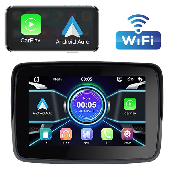 Navegación Moto Útil Pantalla Táctil IPS 5 Pulgadas Carplay Inalámbrico Android Auto