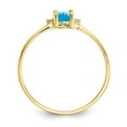 thumbnail image 2 of 10K Yellow Gold Ring Band with Stones (12) December Swiss Blue Topaz Oval Diamond Round White, Size 9, 2 of 5