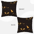 thumbnail image 7 of DouZhe Velvet Decorative Throw Pillow Covers Set of 2, Soft Square Cushion Cover with Invisible Zipper Yellow Eyes Black Cats Printing, 16"x16", 7 of 7