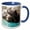 Blue/White, variant on 3drose, Alaska, Lake Clark. Headshots of Two Grizzly Bears Swimming., 11oz Magic Transforming Mug
