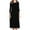 A0810-Black, variant on QUINDOS Summer Dresses for Women Square Neck Sundress Casual 3/4 Sleeve Sun Dresses Slim Solid Color Mid Length Midi Dresses for Women