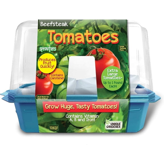 Unique Gardener Tomato Growing Kit - Indoor Garden Starter Set with Seeds, Soil, Planter - Grow Fresh Tomatoes Easy Gardening - Gift for Home/Kitchen Beginner Friendly Vegetable Growing Kit