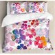 thumbnail image 1 of Juego de funda nórdica hawaiana, estampado de flores tropicales de Hawái con temática de isla floral exótica, juego de cama decorativo de 3 piezas con 2 fundas de almohada, color rosa y naranja, 1 of 4