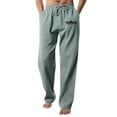 thumbnail image 1 of WEAIXIMIUNG Winter Overalls Men Men's Figure Flattering Linen Pants Fashionable Pure Color Casual Flat Front Work Pants, 1 of 9