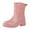 Pink, variant on Women's Mid Calf Rain Boots Waterproof Fashion Garden Shoes Anti-slipping Soft Outsole Lightweight Rainboots Comfortable Insole Light Rain Shoes