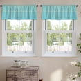 thumbnail image 2 of LALILO Kitchen Curtain Valance Sea Card With Blue Beach Rod Pocket Window Curtain 52"x 18" Set of 2, 2 of 5