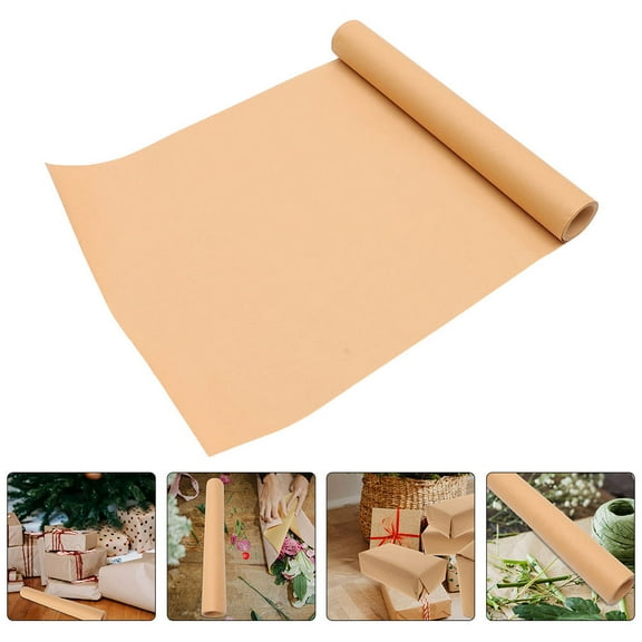 MERRYHAPY Kraft Paper Roll Light Brown Craft Paper for Art Projects and Christmas Decorations, General Use, 1 Roll