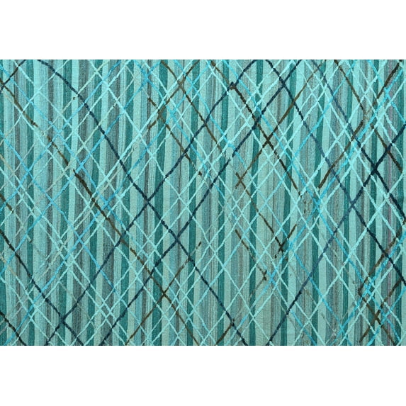 Ahgly Company Indoor Rectangle Abstract Light Blue Modern Area Rugs, 5' x 7'