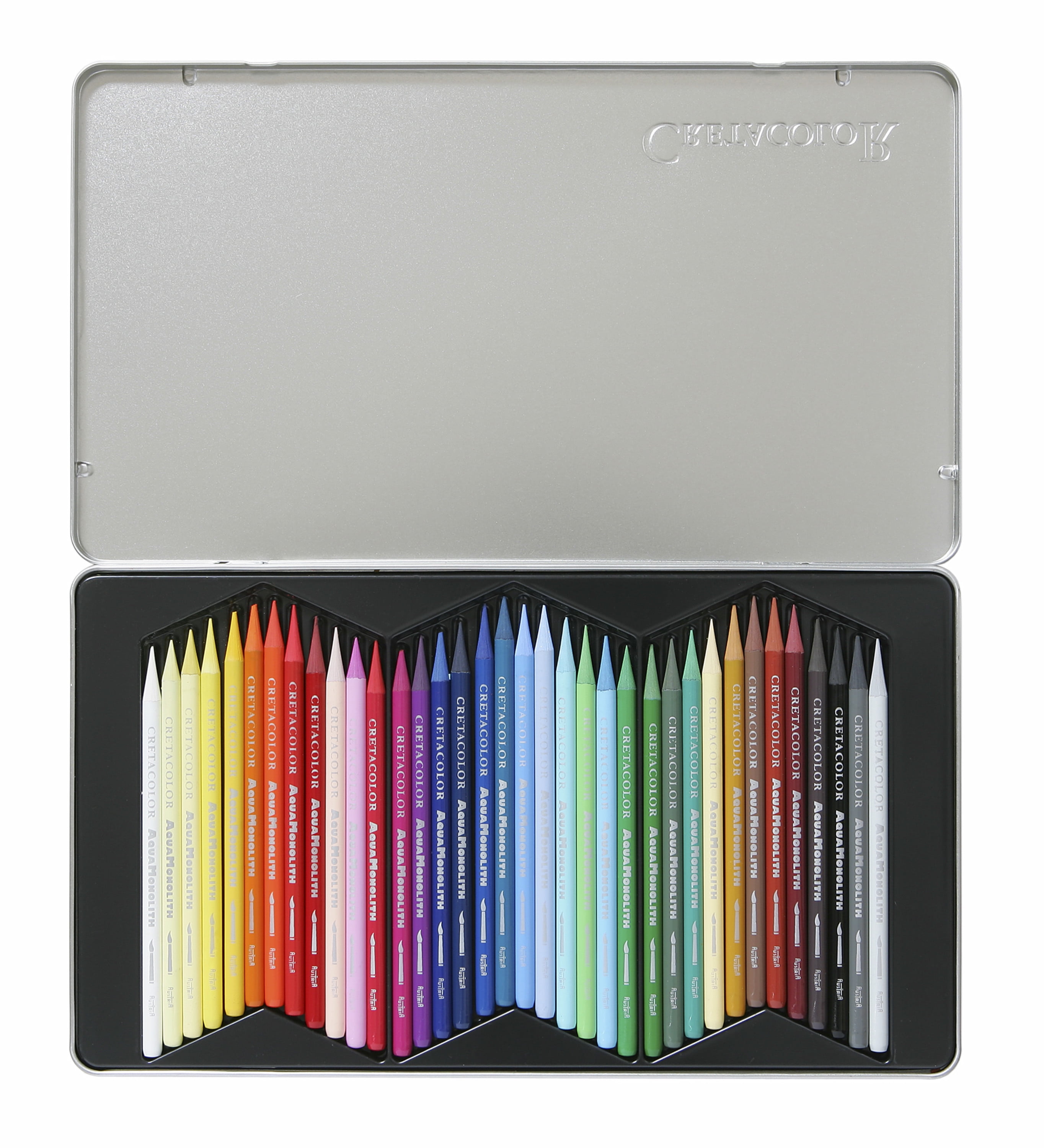 Cretacolor Aqua Monolith Woodless Watercolor Pencil Set, 36-Color Set