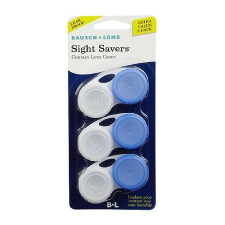 Bausch & Lomb Sight Savers Contact Lens Cases, Colors May Vary 3 Each (Pack of 3)