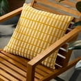 thumbnail image 3 of TOWN & COUNTRY TERRA Alara Textured Geo Stripe Handcrafted Indoor Outdoor Decorative Pillow, 100% Recycled Materials, UV Fade Resistant, Water Repellent, Yellow/Ivory, 20"x20", 3 of 9
