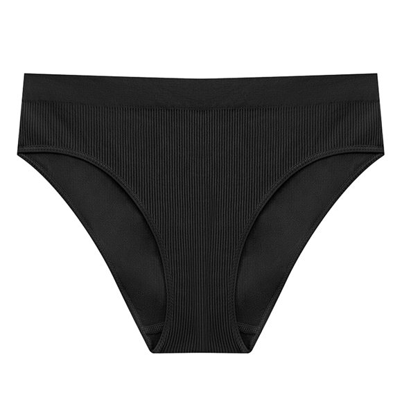 Yammkia Womens Underwear Seamless Brief Seamless Underwear for Women Cheeky Bikini Panties High Cut V-waist Lace Underwear Women Cute Bikinis (Black,XL)
