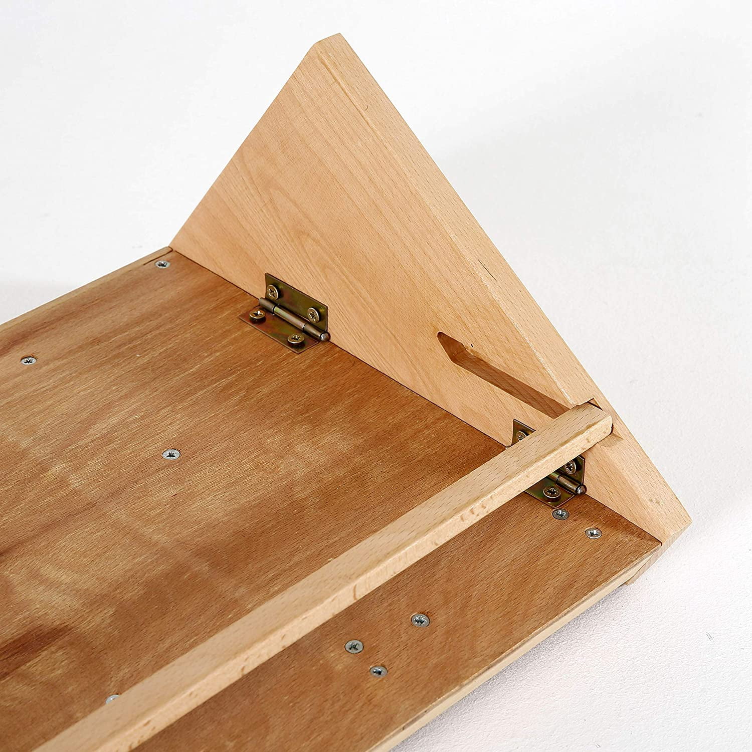 M&T Displays 5 Tiered Natural Wood Business Card Holder 25 Pockets - Desktop Organizer for Office