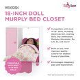 thumbnail image 3 of Emily Rose 18 Inch Doll Furniture All in One Space Saving Murphy 18" Doll Bed with Doll Clothes Closet and Clothing Storage Bin  (Mom's Choice Award Winner!) | Fits 18" American Girl and Similar Dolls, 3 of 12