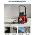 thumbnail image 2 of 75ft 1/2-Inch Electric Drain Cleaner Machine - 370W Portable with Steel Core Cable, Includes Auger, Cutter & Air-Activated Foot Switch for Commercial & Home Drain Cleaning, 2 of 7