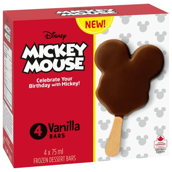 Boîte de barres de dessert glacé Mickey de DISNEY, 4 x 75 ml E-NESTLE DRUMSTICKS DISNEY BRRE MCKYMSE