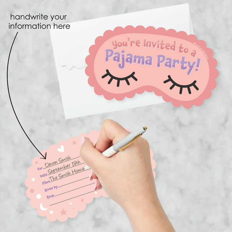 big-dot-of-happiness-pajama-party-invites-girls-sleepover-birthday-cards-with-envelopes-set-of-12-walmart-com for Pajama Party Invitations Free Printable Big Dot of Happiness Pajama Party Invites - Girls Sleepover Birthday Cards with Envelopes - Set of 12 - Walmart.com for Pajama Party Invitations Free Printable