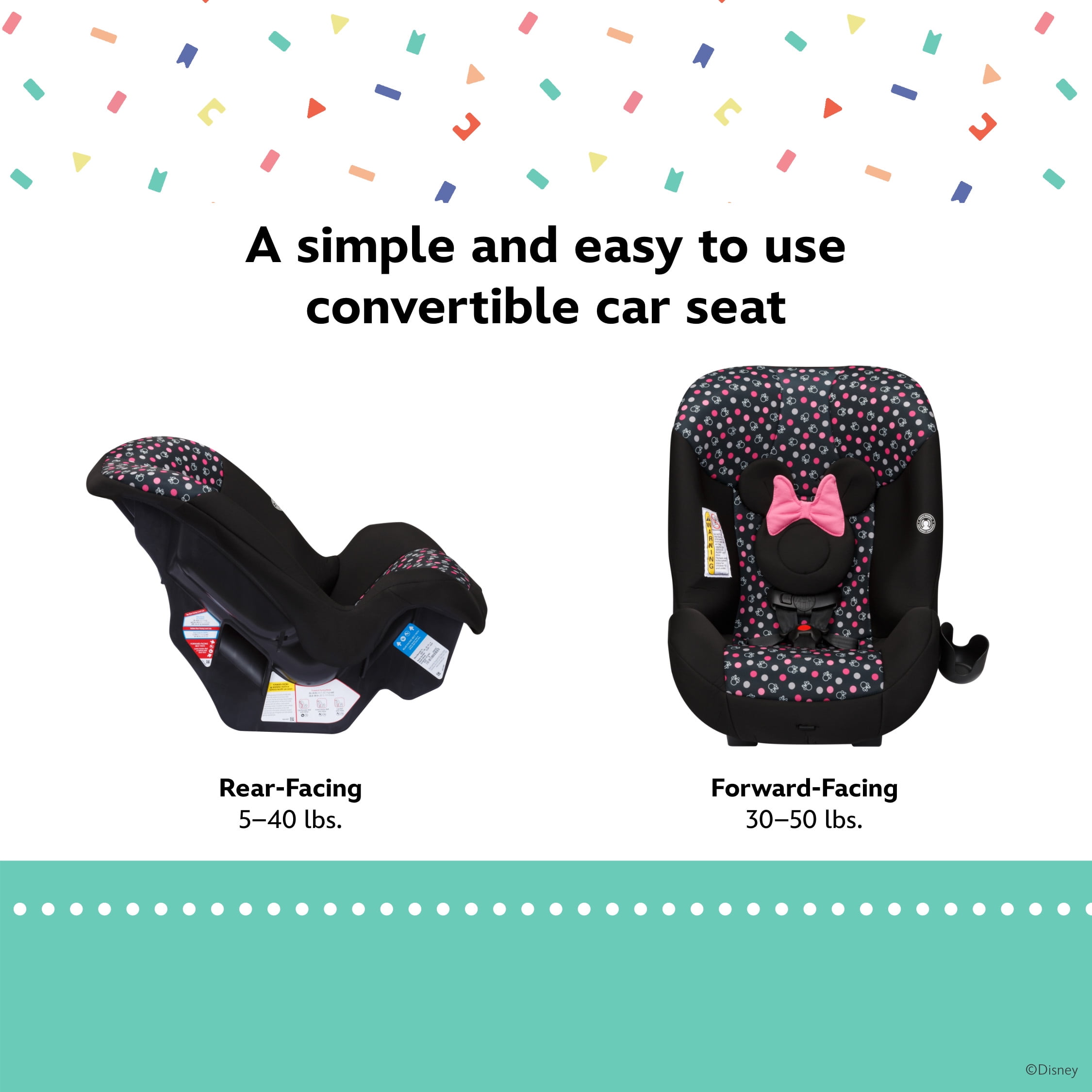 Disney Baby Scenera Extend Convertible Car Seat, Modern Mickey