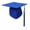 Royal Blue, variant on Pebbuoy Adult Unisex Graduation Hat with Tassel Solid Color 2024 Graduation Bachelor Hat Festive Party Decor