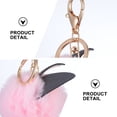 thumbnail image 3 of WRISTBIQUE 1PC Fuzzy Toy Pendant Hair Bulb Shape Pink Alloy Keychain for Family, 3 of 8