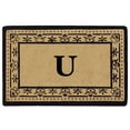 thumbnail image 1 of Corinthian Black 22" x 36" HeavyDuty Coir Doormat - Monogrammed U, 1 of 1
