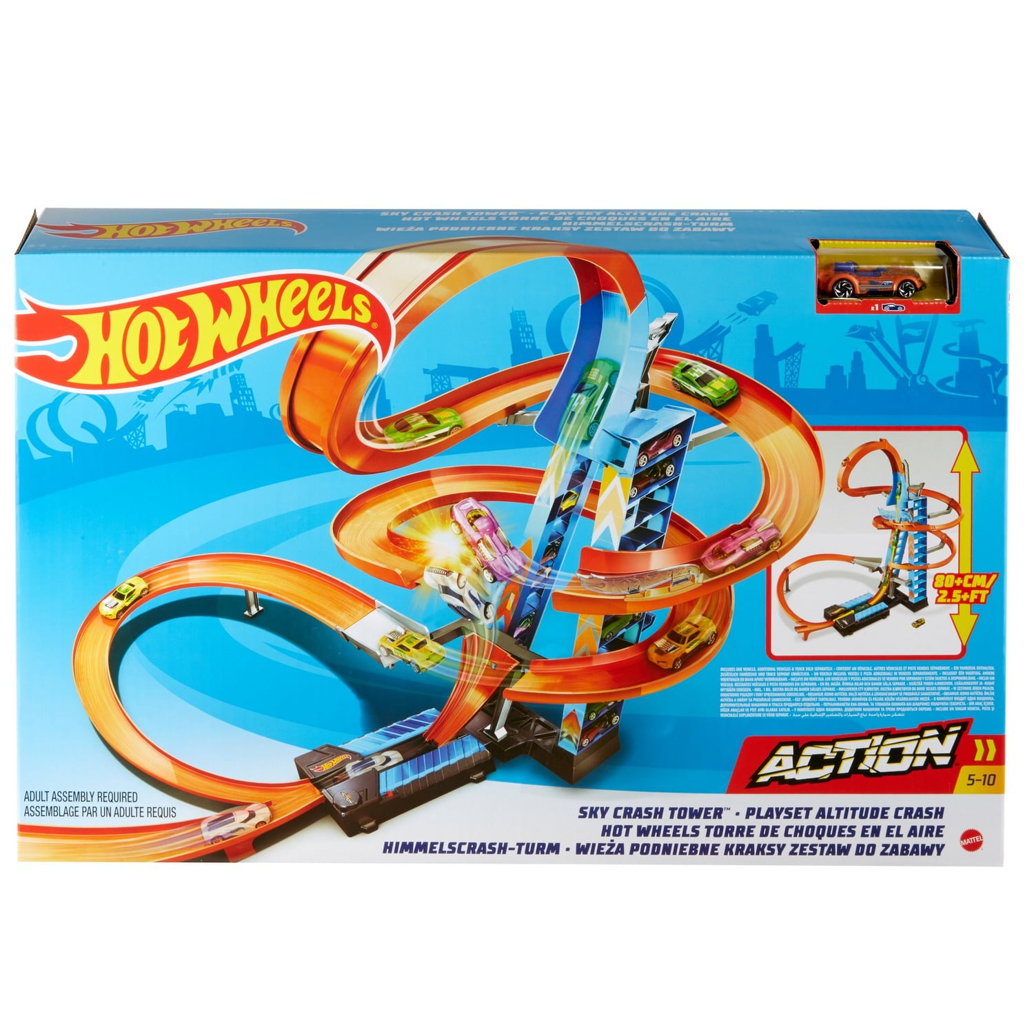 Hot Wheels Sky Crash Tower Track Set