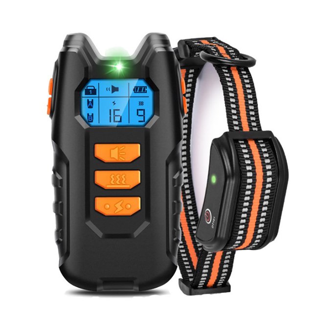 Collar De Entrenamiento De Perro Recargable, Collar De Perro Eléctrico De Control Remoto De 600 Metros Con Modo De Vibración, Descarga Eléctrica, Sonido, Naranja JAMW Sencillez