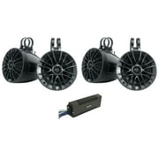 KICKER 48PXA10005 1000w 5-Channel Amplifier+(4) Tower Speakers For ATV/UTV/RZR