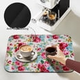 thumbnail image 4 of Kitchen Countertop Dish Drying Mat,Fast Absorbent Drying Mat,Non-slip and Quick Dry Coffee Mat,Coffee bar Accessories Fit Under Coffee Maker Espresso Machine(White Pioneer Flower ,16"x24"), 4 of 6