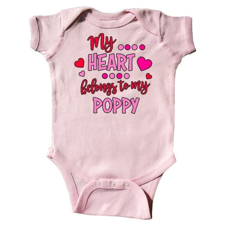 

Inktastic My Heart Belongs to my Poppy Gift Baby Boy or Baby Girl Bodysuit