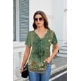 thumbnail image 6 of Zeagoo Women's Boho T-Shirts V-Neck Loose Basic Tee Button Comfy Shirts Casual Daily Wear, 6 of 8