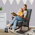 thumbnail image 4 of AVAWING Upholstered Rocking Chair Set of 2, Modern High Back Armchair, Adult Single Sofa, Old Man Chair, Dark Gray, 4 of 9