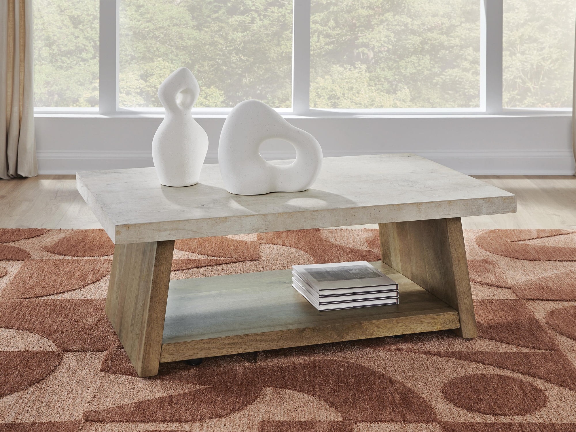 Signature Design By Ashley Brendalhouse Rectangular Cocktail Table in Light Brown