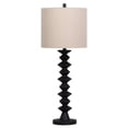 thumbnail image 2 of Ando Buffet Table Lamp, Black Turned Fishbone Base, Drum Shade, 2 of 5