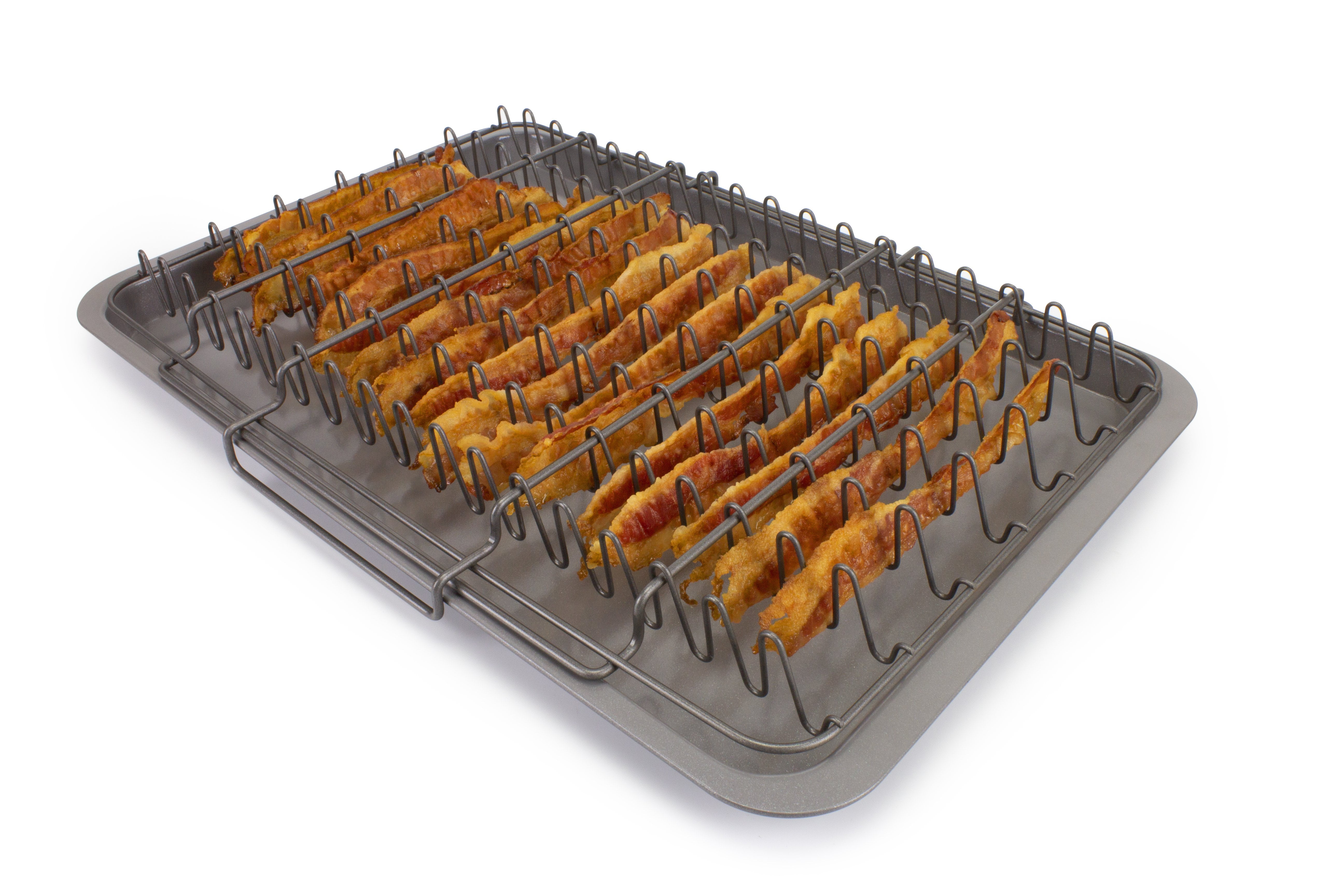 Eazy Mealz Bacon Rack XL + Cookie Sheet/Tray XL, NonStick, up to 18