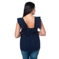 thumbnail image 2 of Blusa Maternidad Algodón Fresca Cómoda Ropa Embarazo Blusa Mujer Casual Con Encaje Color Azul Marino, 2 of 4