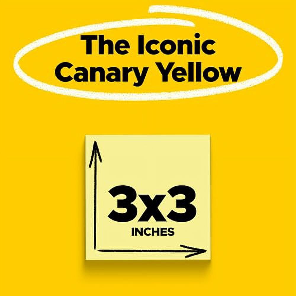 Post-it Notes 654-18CP 3 in. x 3 in. Original Pads Cabinet Pack in Canary Yellow (18 Pads/Pack)