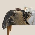 thumbnail image 5 of Black Gold Marble Square Tablecloth 54x54 Inch Ruitic White Grey Table Cloth Waterproof Fabric Farmhouse Abstract Tablecloths Decorative for Holiday Party Picnic, 5 of 6