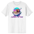 thumbnail image 7 of Capybara Embrace The Slurp Adult White Crew Neck Short Sleeve T-shirt-Large, 7 of 7