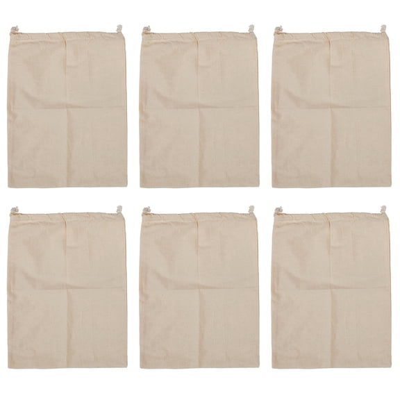 Cotton Muslin Drawstring Bags, Reusable Eco-Friendly, Natural, 22x28cm,10 Pack