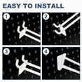 thumbnail image 4 of Uxcell 20 Pack Pegboard Hooks, 3 Inch Durable Plastic Pegboard Display Hooks Peg Board Organizer Accessories for Shop Craft Tool Organization Wall Storage Gridwall, White, 4 of 6