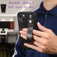 thumbnail image 4 of for iPhone 13, PU Leather Wallet Case Back with Elastic Card Slot Magnetic Clasp Kickstand Hand Strap Protective Cover for iPhone 13 6.1 inch 2021 (Black), 4 of 11