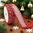 thumbnail image 5 of 14.76ft Christmas Snowflake Ribbon, Snowflake Wired Ribbon, Gift Box Packaging Ties, for Christmas Home Decor, Gift Wrapping, Making Wreath DIY Crafts, 5 of 6