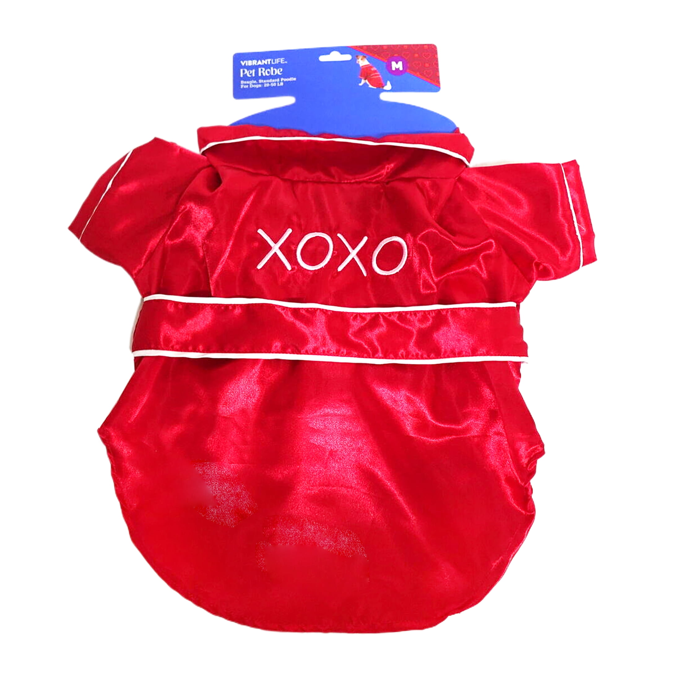 Vibrant Life Valentine's Day Pet Robe, XOXO, Red, Medium