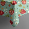 thumbnail image 5 of Strawberry Plants Fruit Flower Leaf Green Pattern Square Tablecloth,Waterproof Square Table Cover,Wipeable Spillproof Washable Table Cover for Home Kitchen Party Decor 60"x60"(152x152cm), 5 of 6