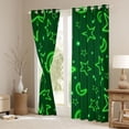 thumbnail image 3 of Homewish Neon Green Black Out Curtains,Kawaii Stars Moon Curtains Pack of 2 (42x63 Each),Cute Cartoon Pattern Bedroom Curtains For Girl Boy,Ultra Soft Home Decor, 3 of 6