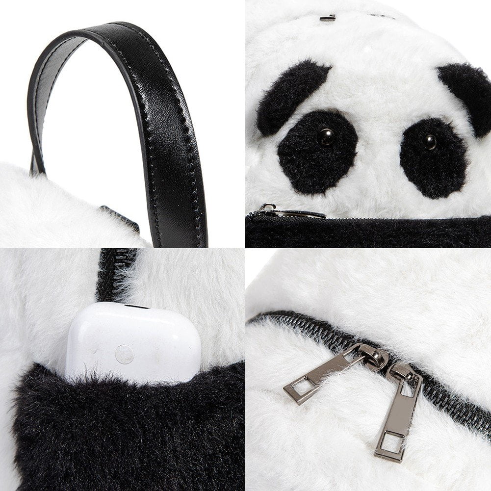 Slccxzc Panda Ita Bag, Mini Plush Backpack with Pin Display Window