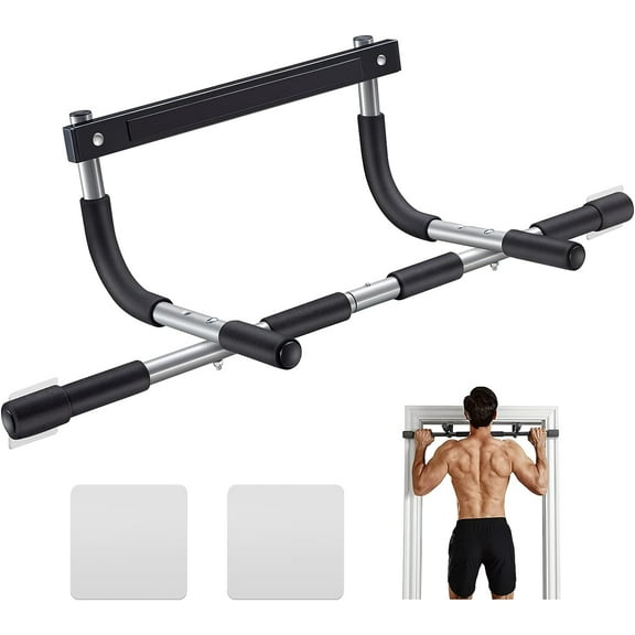 Bar for Doorway, Thickened Steel Max Upper Body Fitness Workout Bar, Multi-Grip Strength for Doorway, Indoor Chin-Up Bar Fitness Trainer for Home Gym Portable