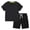 Black, variant on YUNLIUU Kids Boys' Shorts Sets, Summer Drawstring 2-Piece Cotton Outfit Sets,11-12 T,Black1
