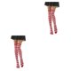 thumbnail image 1 of Sonducket Pack de 2 calcetines a rayas tallas grandes hasta el muslo transpirabilidad cómodos fáciles de combinar moda sin medias rojo blanco a rayas blancas rojas 2Conjunto, 1 of 6
